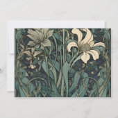 Foto  Bloemen Art Nouveau Bruiloft Save The Date (Achterkant)