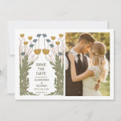Foto Bloemen Art Nouveau Bruiloft Save The Date (Voorkant)