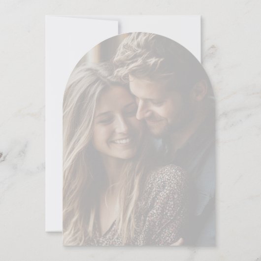 Foto Bloemen Blush Modern Arch Engagement Party Kaart (Achterkant)