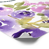Foto Bloemen Boho paars goud schrift afstuderen Poster (Hoek)