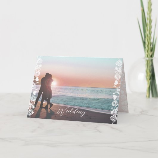 Foto Bloemen Damast trim bi-fold Wedding (Voorkant)