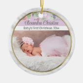 Foto Bloemen Dubbelzijdig 2 Afbeelding Baby First Keramisch Ornament (Voorkant)
