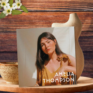 Foto Bloemen Groen Mosterd Geel Retro Bloem Vierkante Visitekaartje