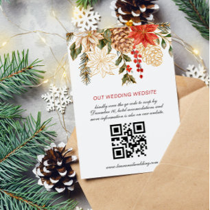 Foto Bloemen Kerstmis Winter Bruiloft RSVP Kaartje