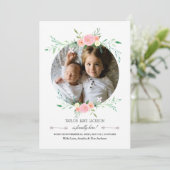  Foto Bloemen Krans Geboorteaankondiging Aankondiging (Staand voorkant)