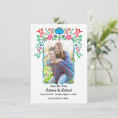 Foto Bloemen Mexicaanse Fiesta Save the date Kaart (Staand voorkant)