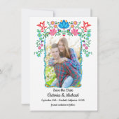 Foto Bloemen Mexicaanse Fiesta Save the date Kaart (Voorkant)