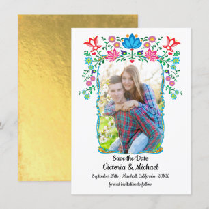 Foto Bloemen Mexicaanse Fiesta Save the date Kaart