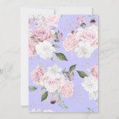 Foto Bloemen Paars Goud Roze Bruiloft Kaart (Achterkant)