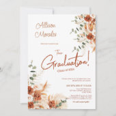 Foto Bloemen Pampas Bohemian Terracotta Afstuderen Kaart (Voorkant)