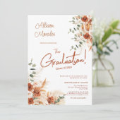 Foto Bloemen Pampas Bohemian Terracotta Afstuderen Kaart (Staand voorkant)