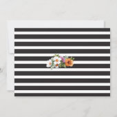 Foto Bloemen Stripe Bloemen Roze Verjaardag Uitnod Kaart (Achterkant)