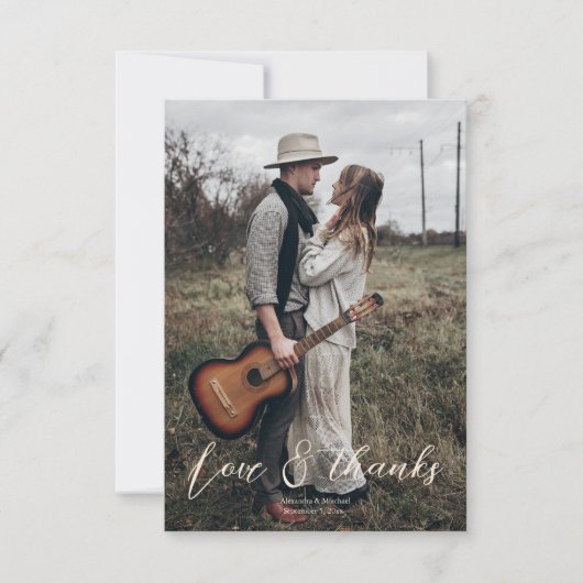 Foto Bloemen Western Crest Monogram Bruiloft Bedankkaart (Voorkant)