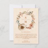 Foto Bloemen Western Crest Monogram Bruiloft Bedankkaart (Achterkant)