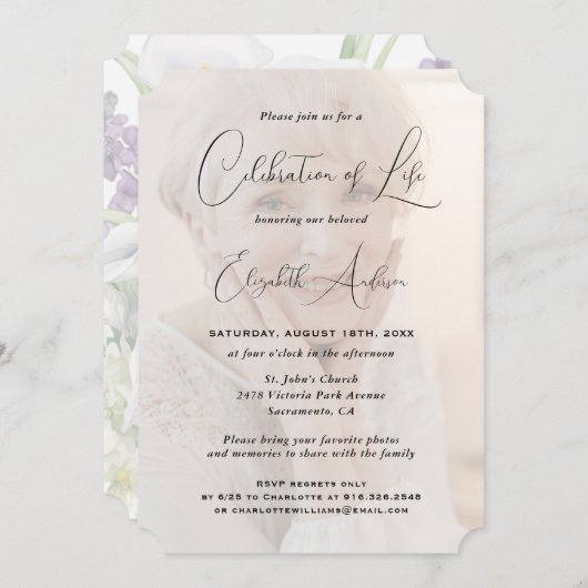 Foto Bloemenbegrafenis Viering van het leven Kaart (Voorkant / Achterkant)