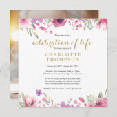 Foto bloemencelificatie van rouwmis kaart (Voorkant / Achterkant)