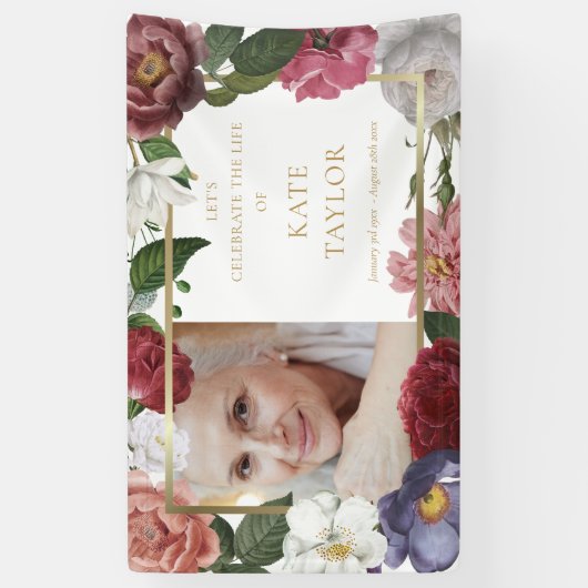 Foto Bloemendienst Herdenkingsdienst Spandoek (Verticaal)