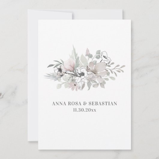 *~* FOTO Bloemenkrans AR16 RSVP Trouw Uitnodiging (Achterkant)