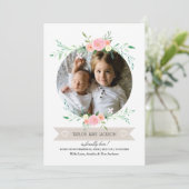 Foto Bloemenkrans Geboorteaankondiging Aankondiging (Staand voorkant)