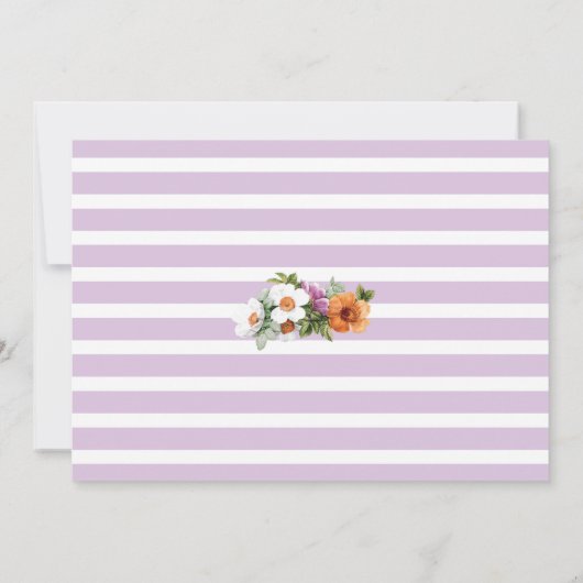 Foto bloemenkroon gouden paarse verjaardagsuitnodi kaart (Achterkant)