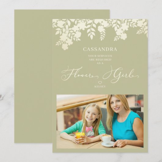 Foto Bloemenmeisje Voorstel Floral Lijst (Voorkant / Achterkant)