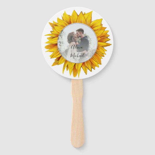 Foto bloemenrustieke chique bruiloft opslaan van d handwaaier (Voorkant)