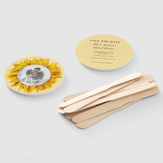 Foto bloemenrustieke chique bruiloft opslaan van d handwaaier (Niet-gemonteerd)