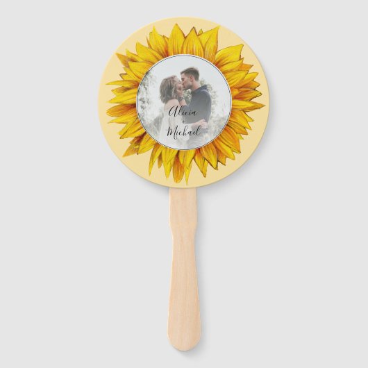 Foto bloemenrustieke chique bruiloft opslaan van d handwaaier (Voorkant)