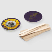 Foto bloemenrustieke elegante bruiloft bespaar de  handwaaier (Niet-gemonteerd)