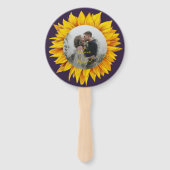 Foto bloemenrustieke elegante bruiloft bespaar de  handwaaier (Voorkant)