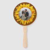 Foto bloemenrustieke elegante bruiloft bespaar de  handwaaier (Voorkant)