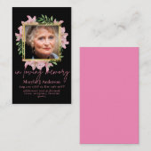 Foto bloemige gebedskaart herdenkingsviering  Leve Visitekaartje (Voorkant / Achterkant)