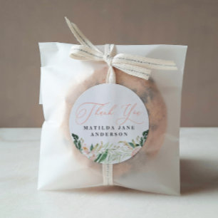 Foto: bloesbloesbloem aankondiging ronde sticker