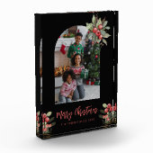 Foto Blok Boog Cranberry Prettig Kerstfeest Zwart  (Links)