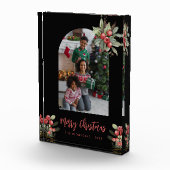 Foto Blok Boog Cranberry Prettig Kerstfeest Zwart  (Rechts)