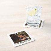 Foto Blok Hart Jubileum Naam Mijn en Mevrouw Kartonnen Onderzetters (Insitu)