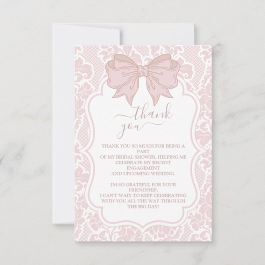 Foto Blozende Roze Chinoiserie Bloemrijke Bruidsdo Bedankkaart (Voorkant)