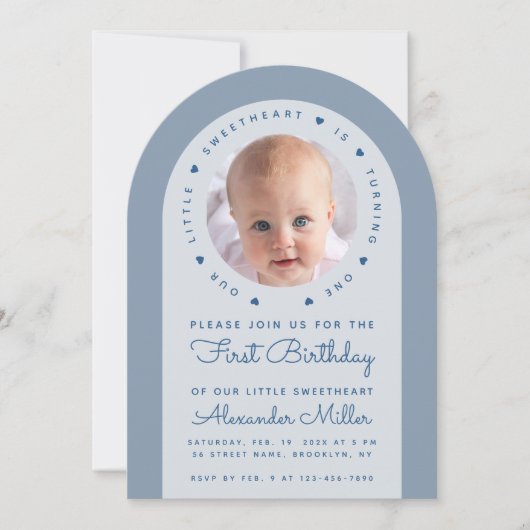 Foto Blue Arch Our Little Sweekindday Kaart (Voorkant)