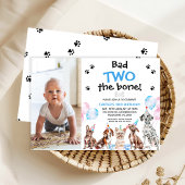 Foto Blue Bad Two The Bone Dogs 2e verjaardag Kaart