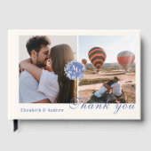 Foto Blue Chinoiserie Floral Botanical Wedding Gastenboek (Voorkant)