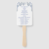 Foto Blue Chinoiserie Floral Botanical Wedding Handwaaier (Achterkant)