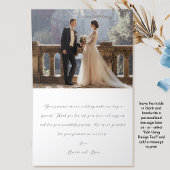 Foto, Blue Classic Monogram, Waterverf bruiloft Bedankkaart