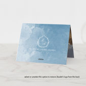 Foto, Blue Classic Monogram, Waterverf bruiloft Bedankkaart