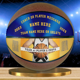 Foto Blue en Gold Personalized Basketball Ball Basketbal