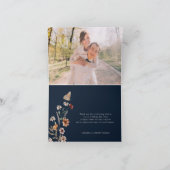 Foto Blue Floral Boho Wedding Hartelijk dank Bedankkaart (Binnen)