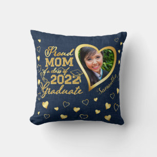 Foto Blue Gold Proud Mam van 2022 Afstuderen Kussen