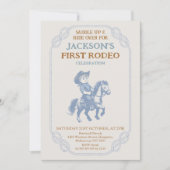 Foto Blue Grey Cowboy Eerste Rodeo 1e verjaardag Kaart (Voorkant)