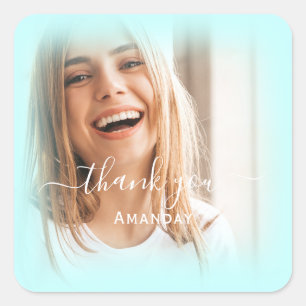 Foto BLUE PASTEL Bridal Sweet16 Vierkante Sticker