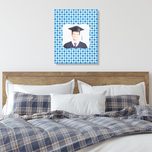 Foto Blue Retro [16x20] inch Canvas Print (Insitu (Slaapkamer))