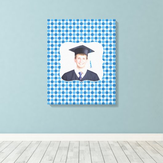 Foto Blue Retro [16x20] inch Canvas Print (Insitu (Houten vloer))
